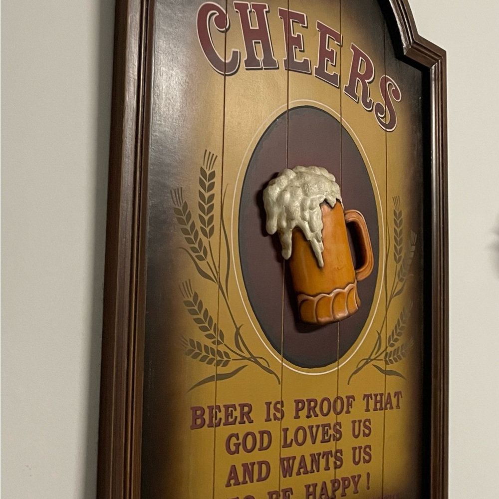 Cheers Wall Sign with Beer Mug Design - Picture 2 of 3